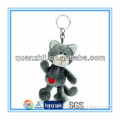 Cute gray cat toy with keyring